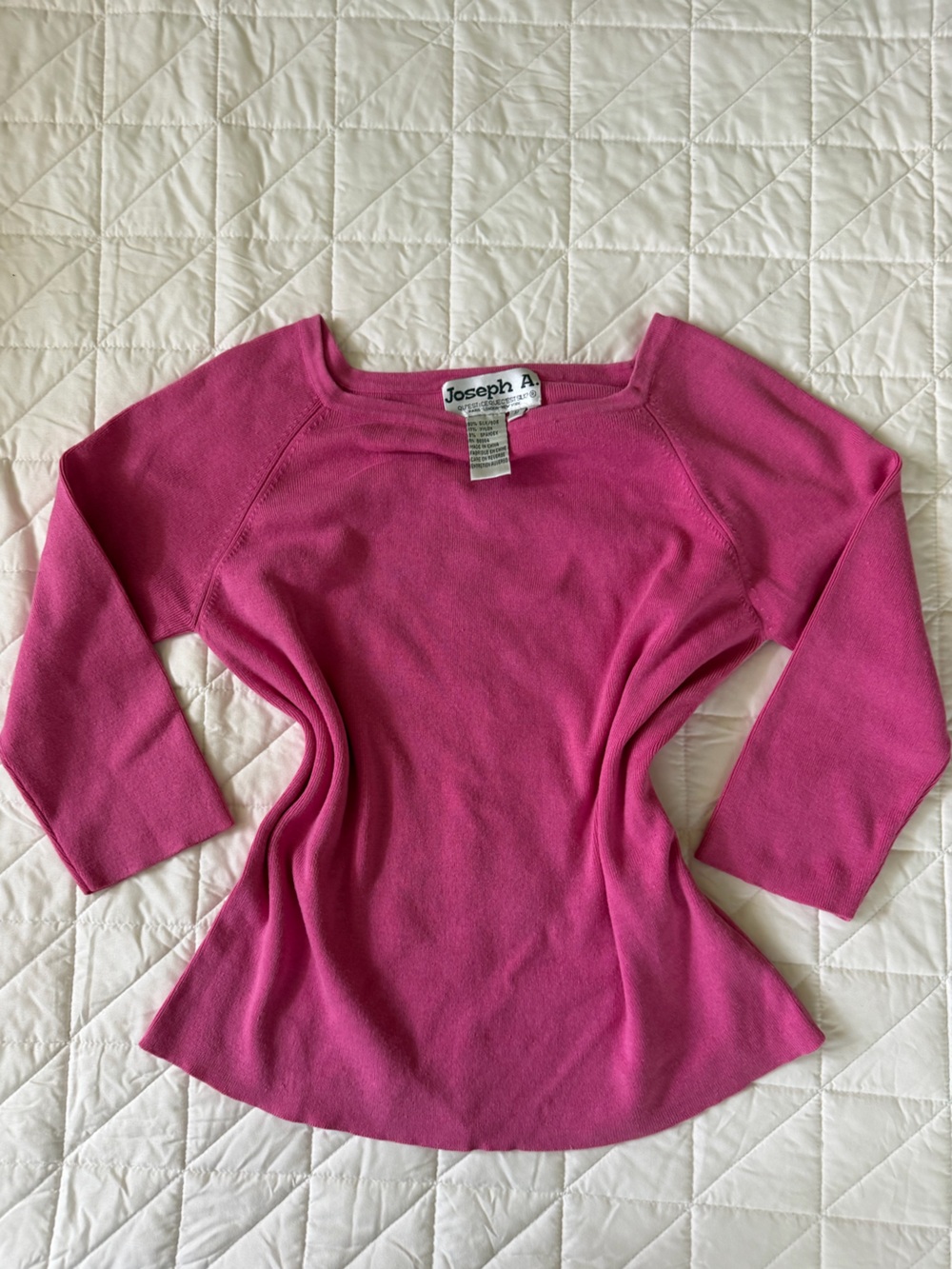 Joseph A Vintage Pink Top Silk Long Sleeve (80% Silk)